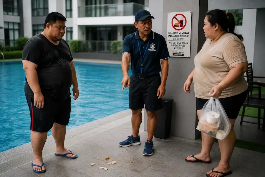 Maintain cleanliness and order in the apartment swimming pool